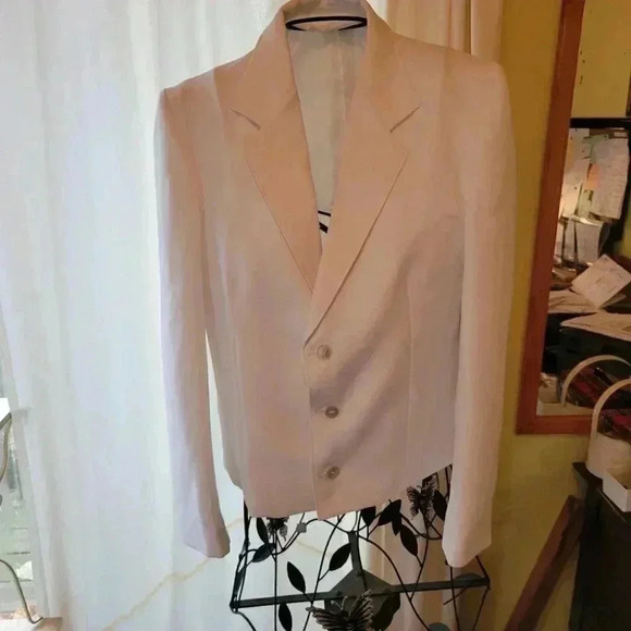 Smart White Summer  Weight Jacket 3 Button Blazer Summer Dining Out - Picture 2 of 7